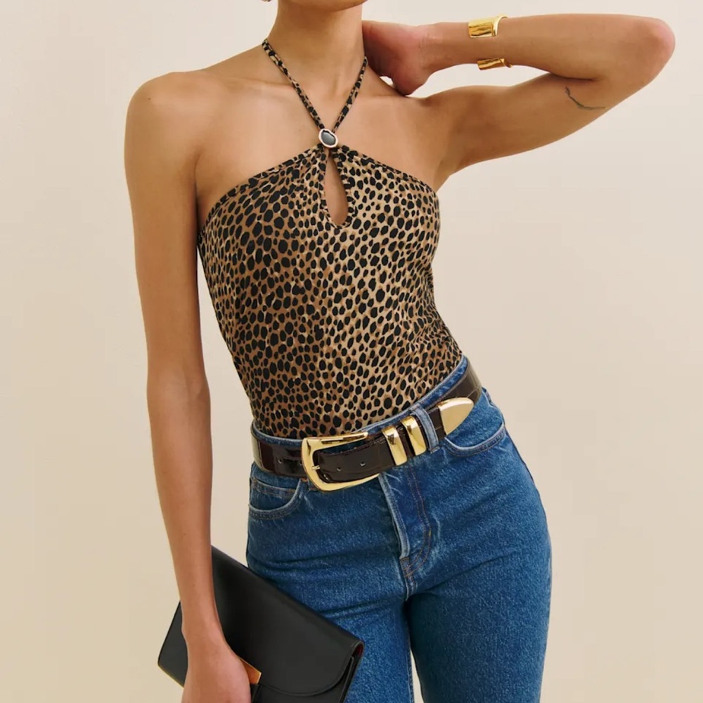 Reformation Juniper Knit Top Brown - Size S